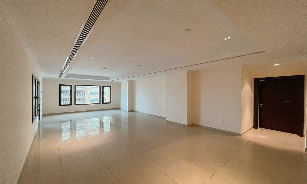 Semi-Furnished 1BR with Office in The Pearl | Rent